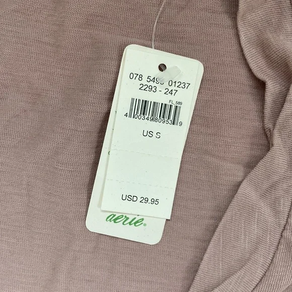 NEW aerie Women's Oversized Short Sleeve V Neck Tee Shirt Size Small NWT - Picture 2 of 14